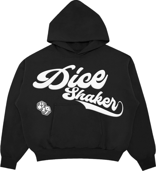 Premium Black Dice Shaker Logo Hoodie