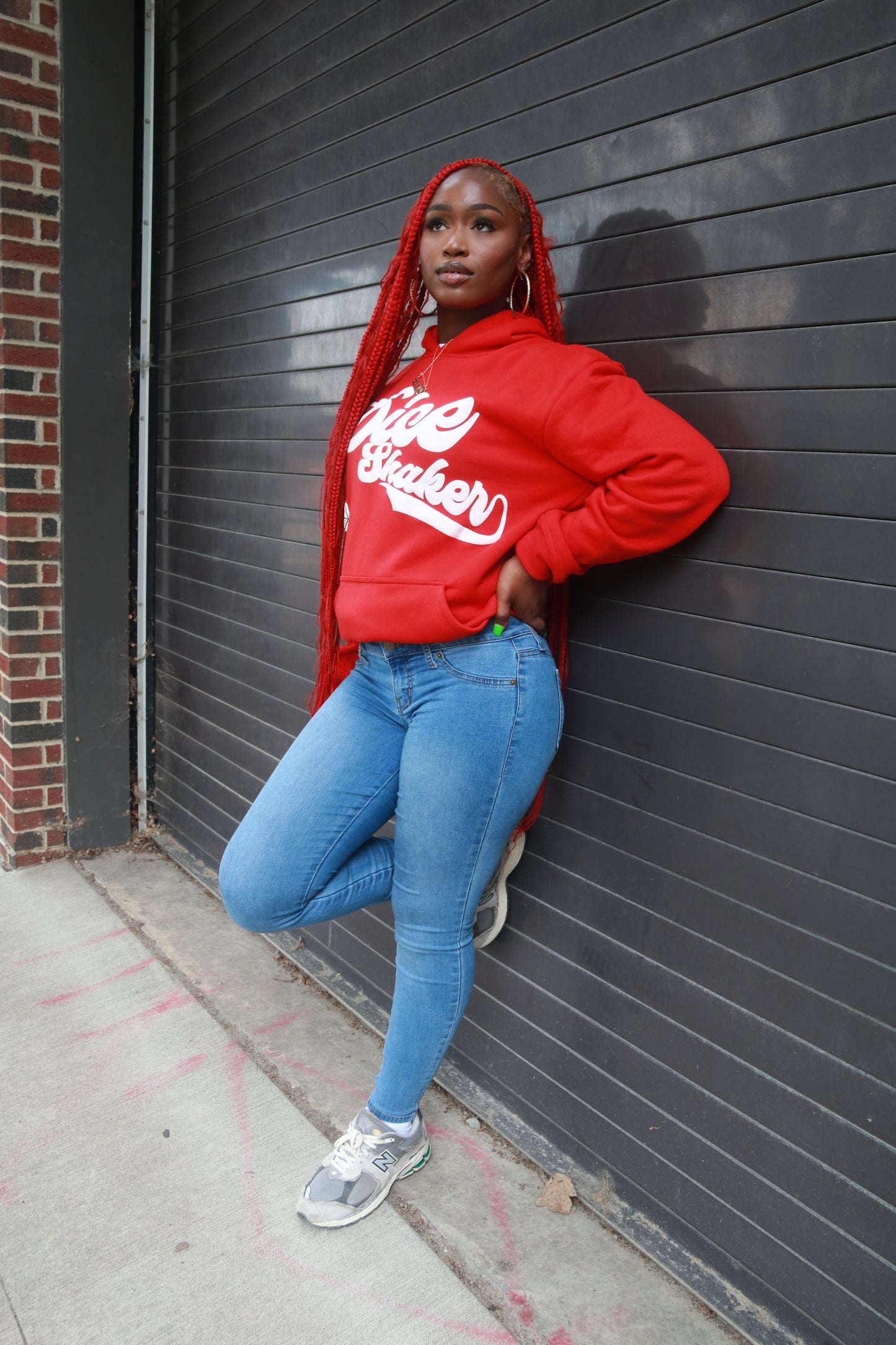 Premium Red Dice Shaker Logo Hoodie